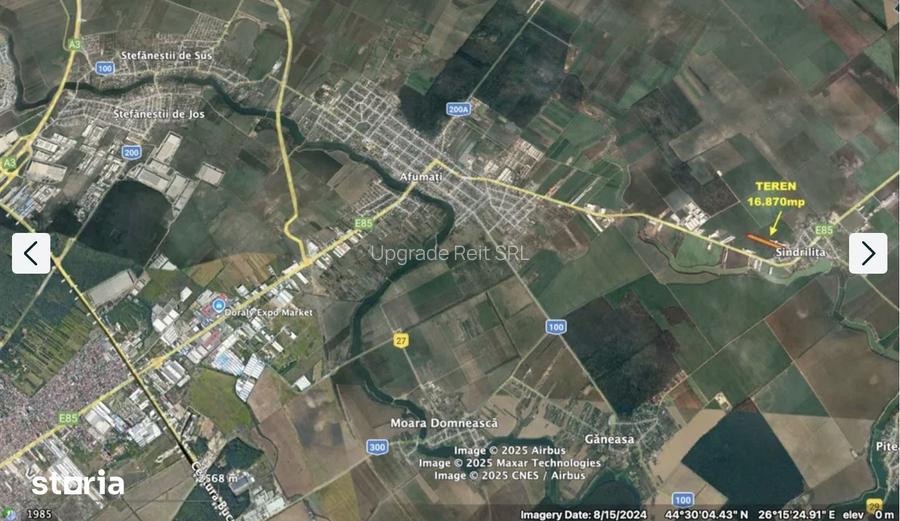 Teren 16.87omp Afumati Ganeasa - curent, utilitati, acces strada