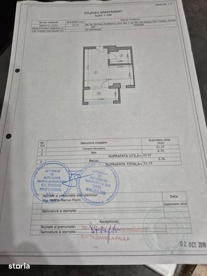 Garsonieră decomandată, mobilată în Chiajna