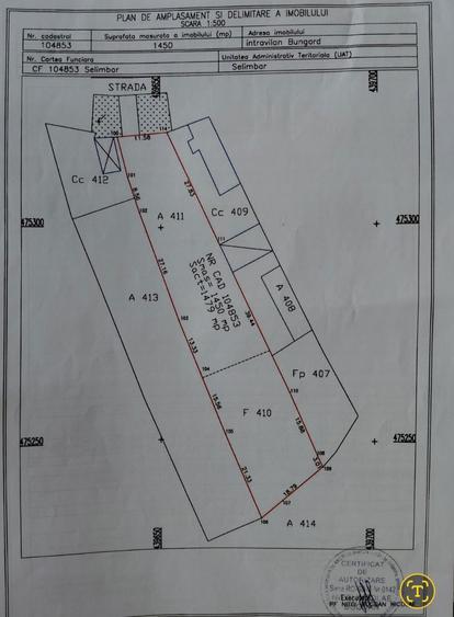 Teren de 1450 mp, în Bungard