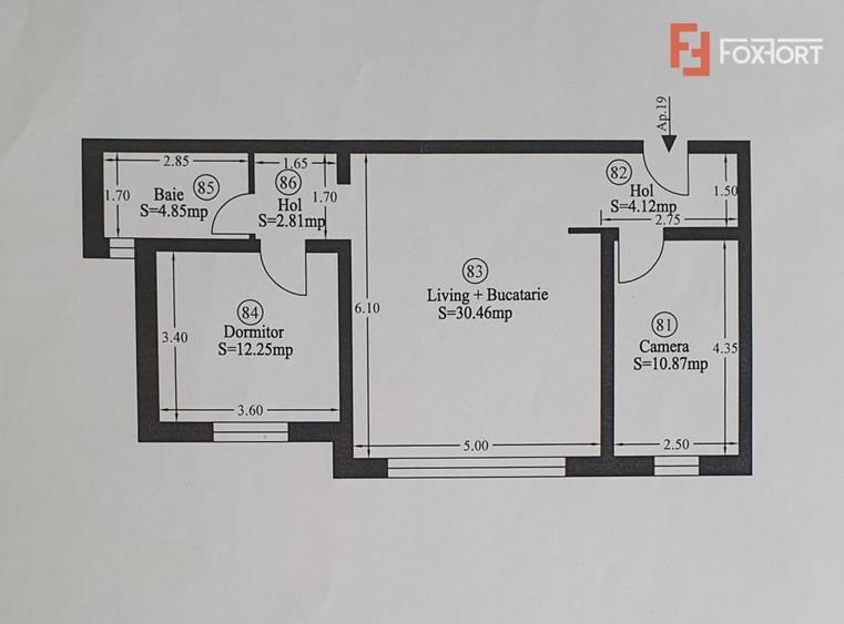 Apartament cu 3 camere, mobilat în Giroc