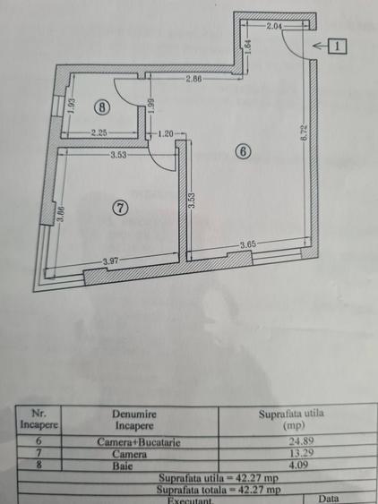 Apartament cu 2 camere în Nord