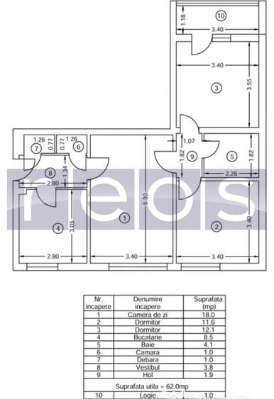 Apartament cu 3 camere semidecomandat, mobilat în Câmpia Libertății
