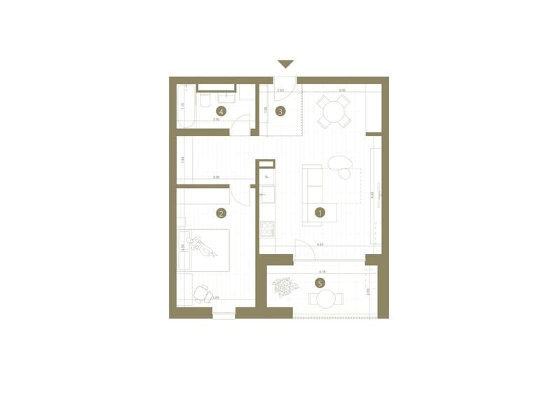 Apartament cu 2 camere în Pârneava