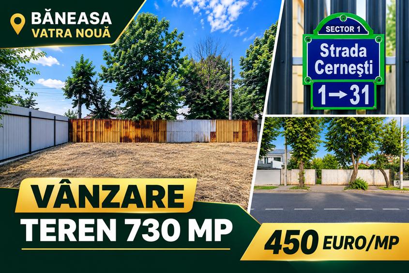 Teren Construcții intravilan de 730 mp, în Sisești