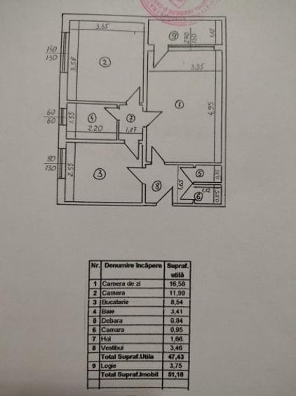 Apartament cu 2 camere circular în Drumul Taberei