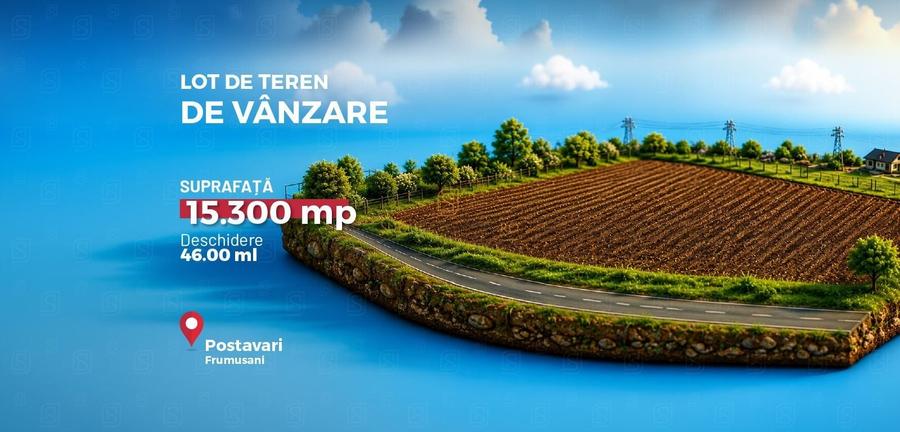 Teren agricol intravilan de 15300 mp, în Frumușani