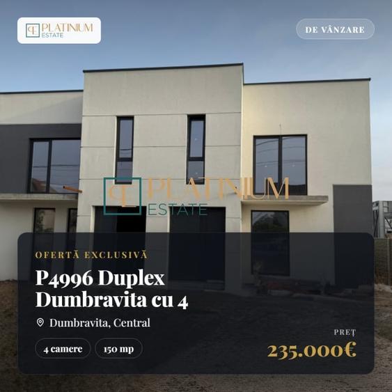 Duplex cu 4 camere cu Canalizare în Dumbrăvița
