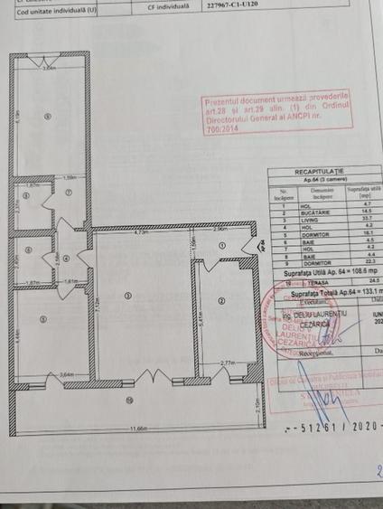 Apartament cu 3 camere semidecomandat în Aviației