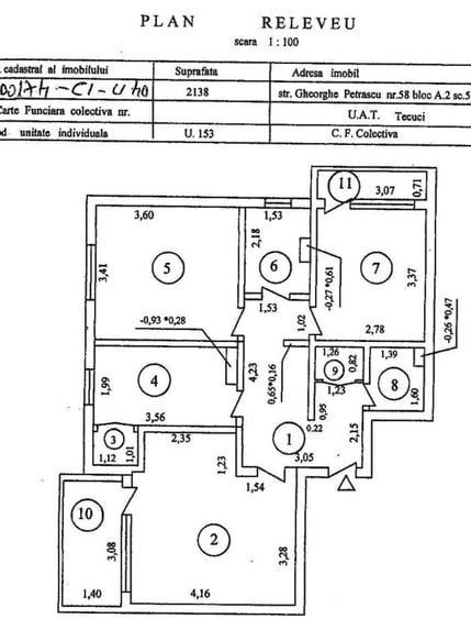 Apartament cu 3 camere decomandat în Central