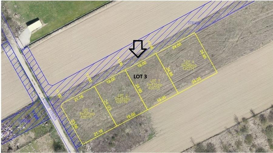 Teren Construcții intravilan de 474 mp, în Exterior Vest