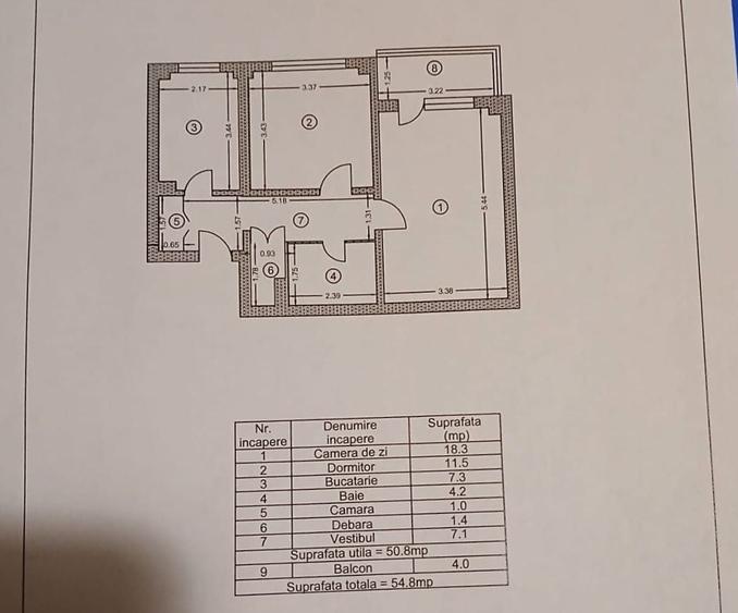 Apartament cu 2 camere decomandat în Rahova