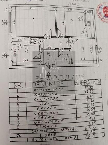 Apartament cu 3 camere decomandat în Titan