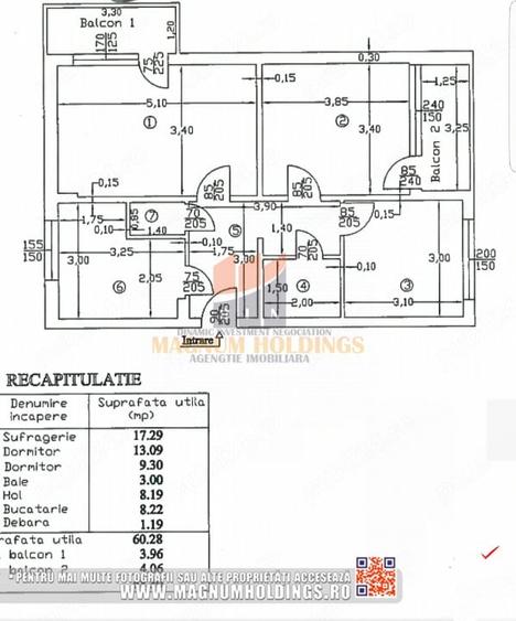 Apartament 3 camere, Eremia Grigorescu, etajul 2 - 4
