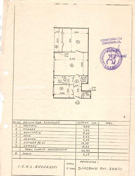 Apartament cu 2 camere semidecomandat, mobilat în Tineretului