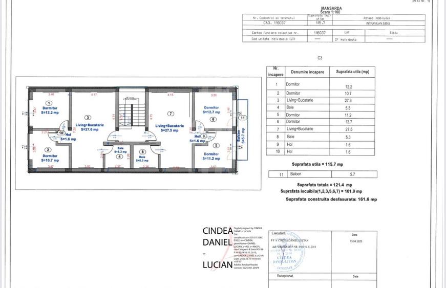 Apartament cu 3 camere decomandat în Turnișor