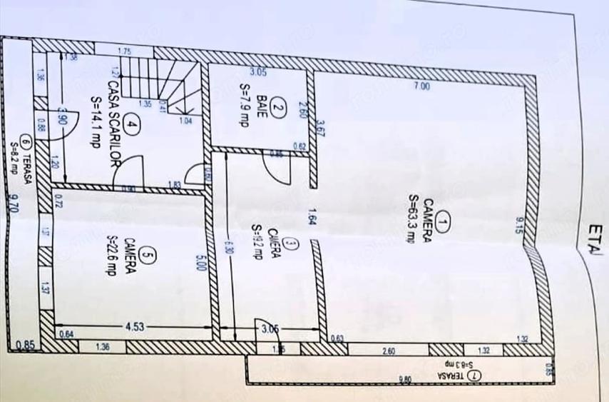 Casă cu 5 camere cu Teren 350 Mp în Central