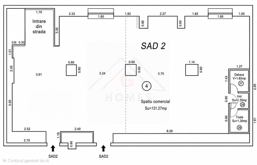 Spațiu comercial, de 135.69999694824 mp, în Central