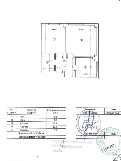 Apartament cu 2 camere decomandat în Central