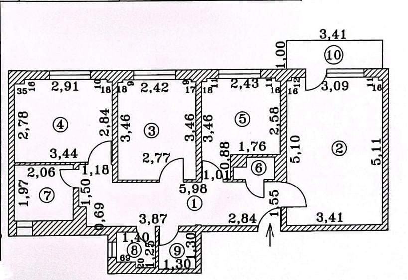 Apartament cu 3 camere decomandat în Turda