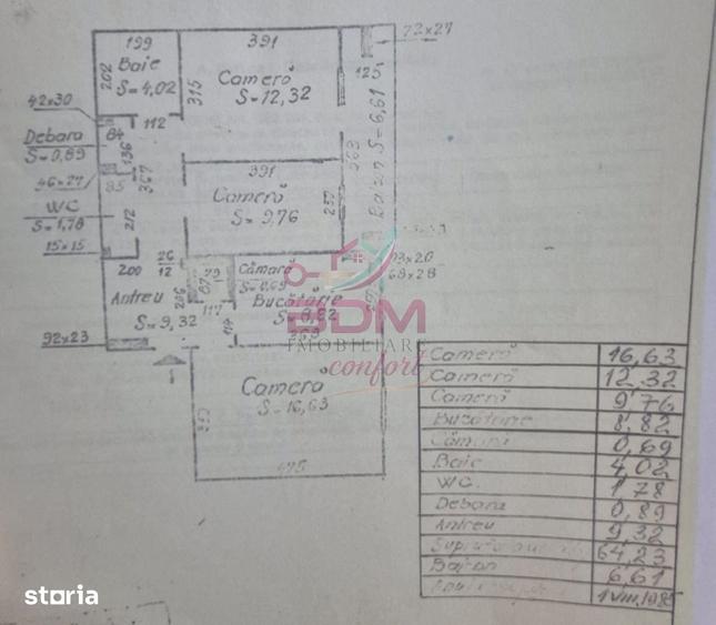 Apartament cu 3 camere decomandat în Central
