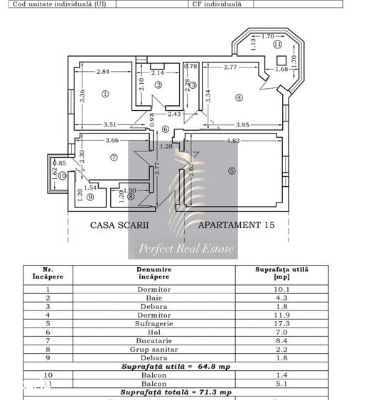 Apartament cu 3 camere decomandat în Capitol