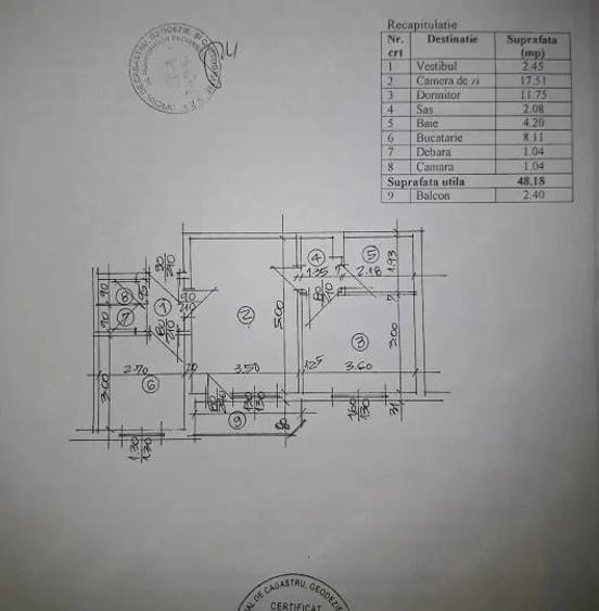 Apartament cu 2 camere semidecomandat în Moșilor
