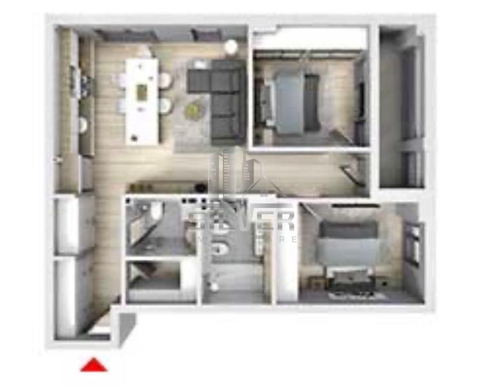 Apartament cu 3 camere semidecomandat, mobilat în Florești — fotografia 2