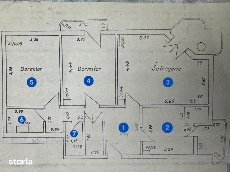 Apartament cu 3 camere decomandat în Calea București