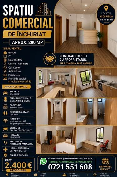 Spațiu comercial, de 200 mp, în Chiajna
