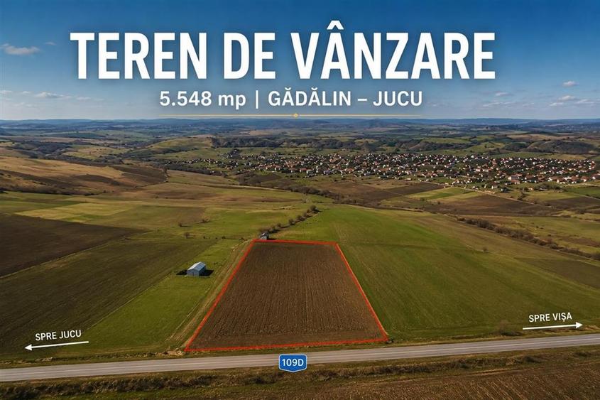 Teren agricol extravilan de 5548 mp, în Gădălin