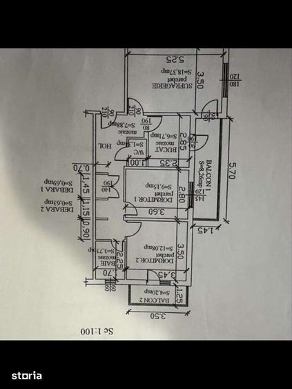 Apartament cu 3 camere în Tomești