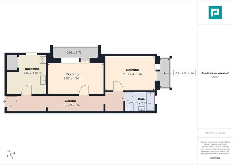 Apartament cu 2 camere decomandat în Micălaca