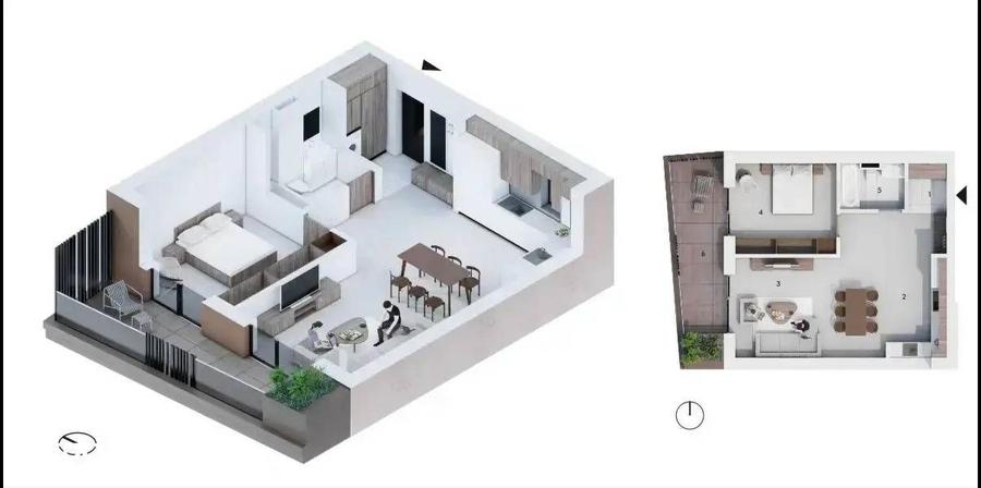 Apartament cu 2 camere în Decebal