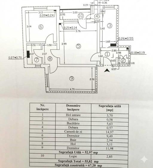 Apartament cu 3 camere semidecomandat în Dărmănești