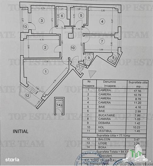 Apartament cu 3 camere decomandat în Grivița