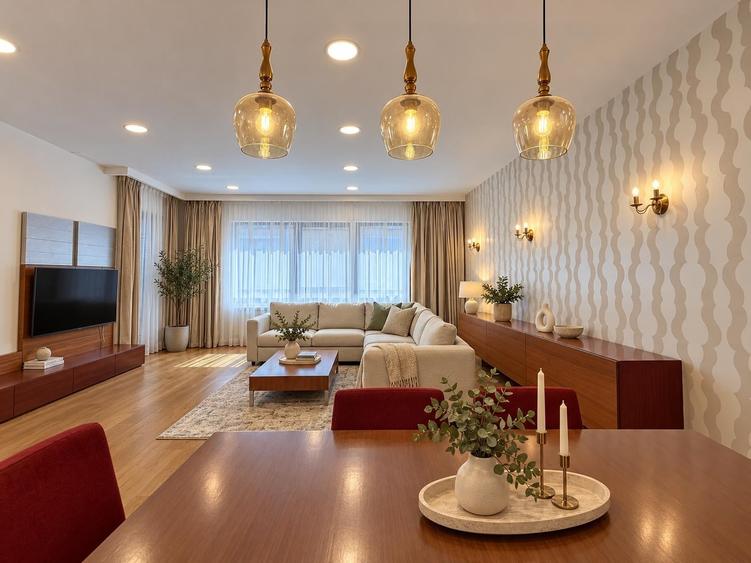 Apartament cu 4 camere decomandat, mobilat în Herăstrău
