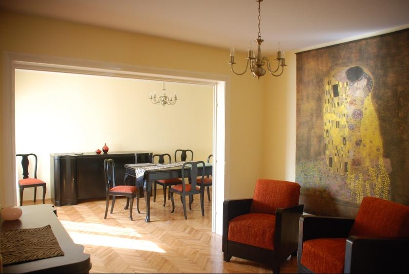 Apartament cu 3 camere semidecomandat, mobilat în Dorobanți