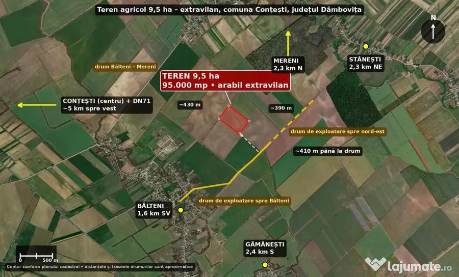 Teren de 95000 mp, în Bălteni