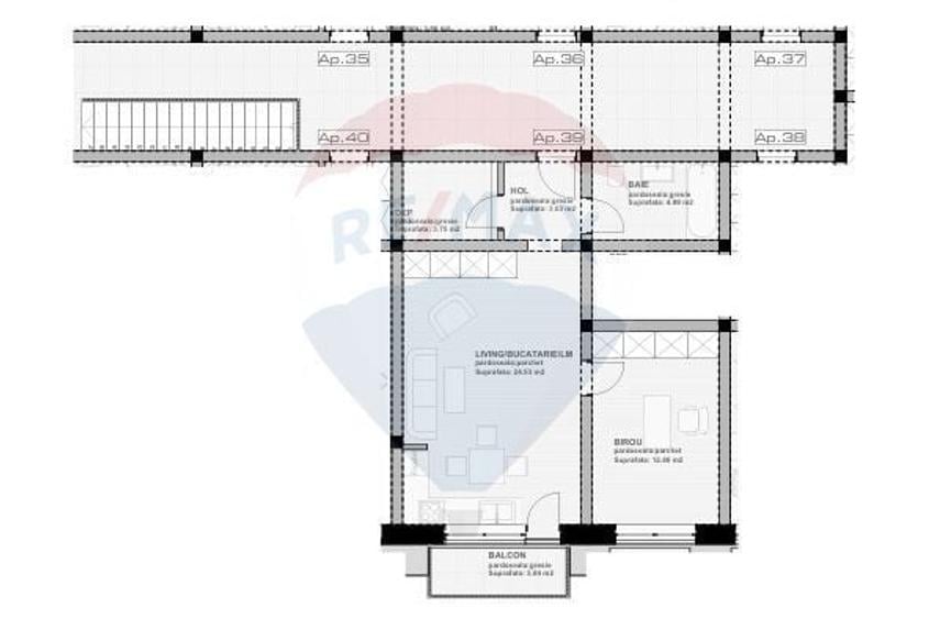 Apartament cu 2 camere în Central