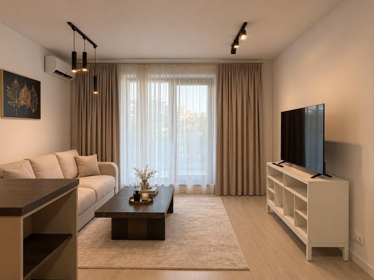 Apartament cu 2 camere nedecomandat, mobilat în Băneasa