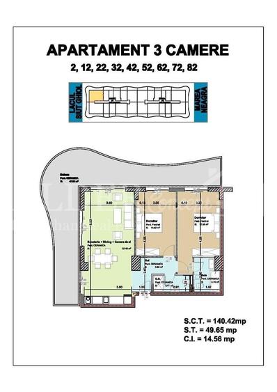 Apartament cu 3 camere în Mamaia