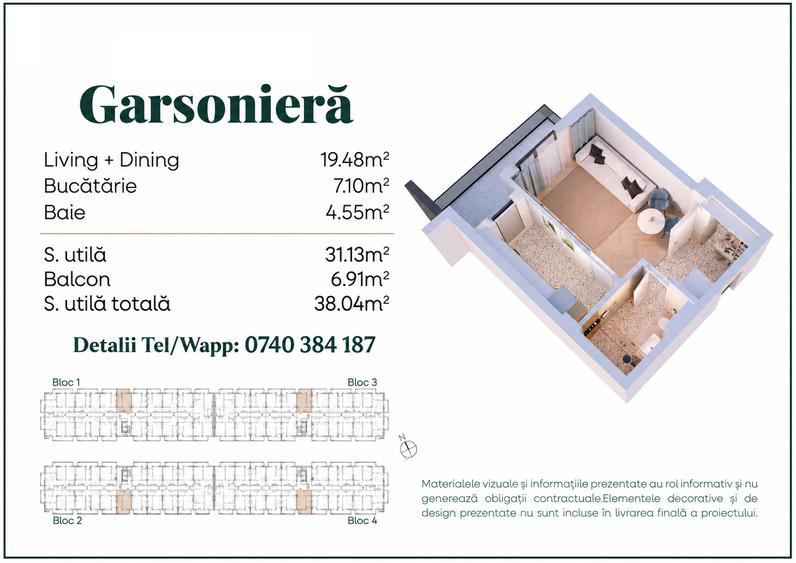 Garsonieră semidecomandată în Apărătorii Patriei
