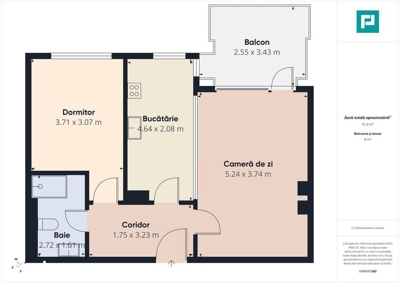 Apartament cu 2 camere în Pipera
