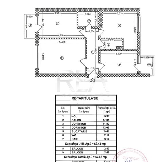 Apartament cu 3 camere decomandat, mobilat în Parcul Carol