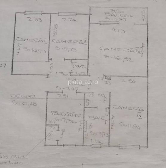 Apartament cu 4 camere decomandate, 80mp, etaj intermediar, superfinisat