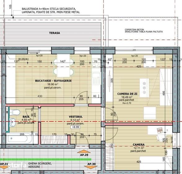 Apartament cu 3 camere în Tudor Vladimirescu