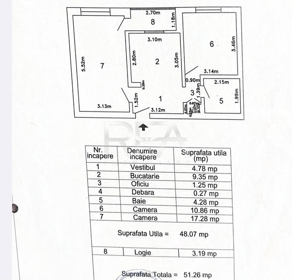 Apartament cu 2 camere decomandat, mobilat în Gorjului