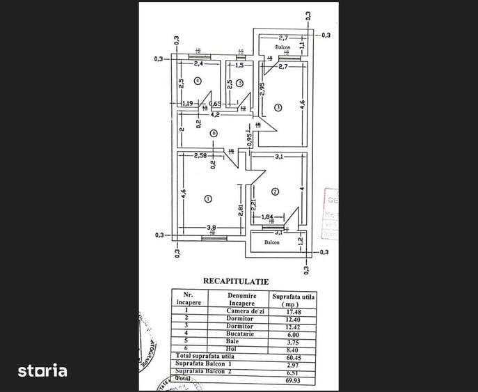 Apartament cu 3 camere în Central