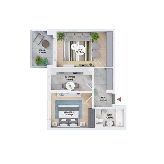 Apartament cu 2 camere decomandat în Ghencea
