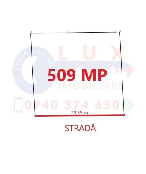 Teren Construcții intravilan de 509 mp, în Vest